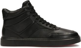 Kazar Zwarte sneakers met hoge schacht - Heren - Sneakers - Zwart - 41 EU - Leer - Schoenen