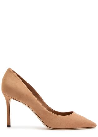 Jimmy Choo London Romy 85 Suede Pumps - Camel - 41 (IT41 / UK8)