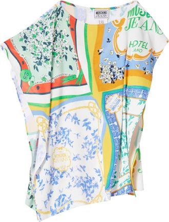 Moschino Multicolor Foulard Print Top - Dames - Blouses - Veelkleurig - M - Overhemden