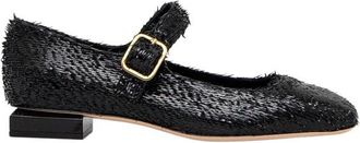 AGL Angie L Bebe - Dames - Ballerinas - Zwart - 40 EU - Leer - Schoenen