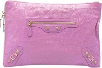 Balenciaga Pre-owned Studded Clutch - Dames - Vintage Clutch - Roze - ONE Size - Leer - Vintage