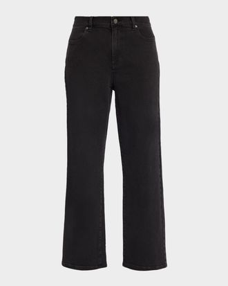 Eileen Fisher Cropped Straight-Leg Stretch Cotton Jeans
