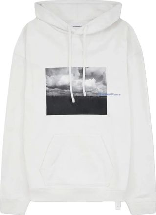 OAMC Oamc, Hoodies & sweatvesten, Heren, Wit, L, Katoen, Star Print Loose Fit Hoodie