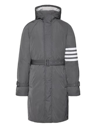 Thom Browne Parka Imbottito 4-Bar Con Cappuccio E Cintura-Uomo