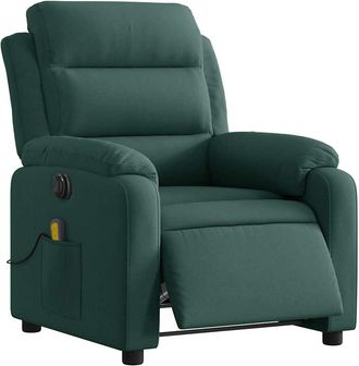 vidaXL Vidaxl - Sill&oacute;n Reclinable De Masaje El&eacute;ctrico Terciopelo Verde Oscuro