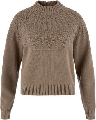 Fj&auml;llr&auml;ven &Ouml;vik Solid Jacquard Knit Wollpullover f&uuml;r Damen | braun