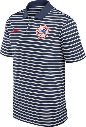 Nike New York Yankees Cooperstown Striped Victory Nike Mens Dri-FIT MLB Polo in Blue | 02LX0IB6N27-JNX