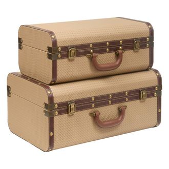 Atmosphera Set Di 2 Contenitori Rettangolari Bonie Beige - Atmosphera Cr&eacute;ateur DInt&eacute;rieur