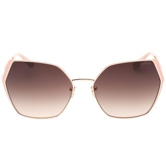 Guess gradi&euml;ntbruine lens glanzende ros&eacute;gouden zonnebril