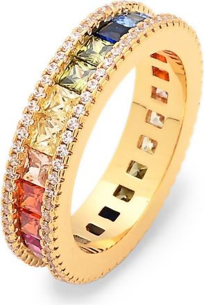 Eye Candy Los Angeles Rina Rainbow Crystal Ring in Gold at Nordstrom Rack