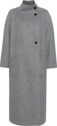Thom Browne wool-blend maxi coat - women - Wool/Cashmere - 42 - Grey