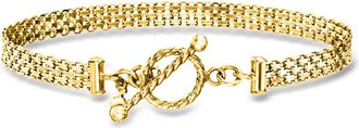 Ross-Simons Italian 18kt Gold Over Sterling Bismark-Link Toggle Bracelet