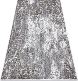 RugsX Rugsx - Alfombra Noble Moderna 6773 45 Ornamento Vintage - Structural Dos Niveles De Vell&oacute;n Crema / Gris Grey 120x170 Cm