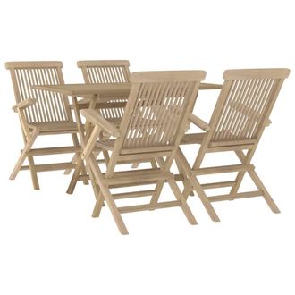 vidaXL Vidaxl - Juego De Comedor De Jard&iacute;n 5 Piezas Madera Maciza De Teca