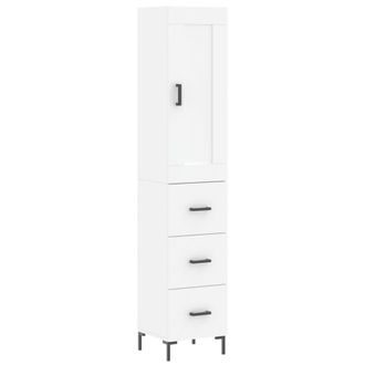 Berkfield Home Highboard White 34.5x34x180 cm Engineered Wood