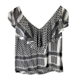 Cecile Cecilie Copenhagen Black & White Cotton Top Size S