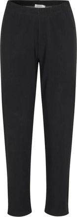 Masai Zwarte Korte Elastische Taille Broek - Dames - Slim Fit Broeken - Zwart - 2XL - Broeken