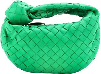Bottega Veneta Green Intrecciato Leather Bv Jodie Hobo Mini (Authentic Pre- Loved)