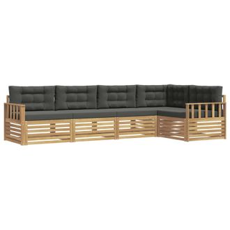 vidaXL Conjunto De Sof&aacute;s De Exterior 6 Pcs Blanco Y Antracita Vidaxl