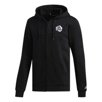 adidas Solid Color Zipper Hooded Jacket Black DP5713