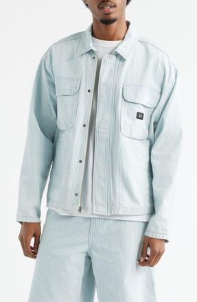Vans Umber Stripe Denim Jacket in Blue Ice Stripe at Nordstrom, Size Xx-Large