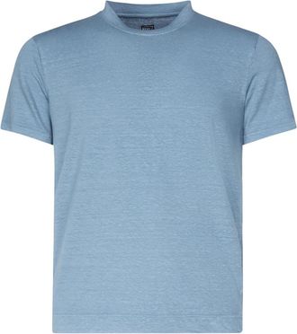 Fedeli Blauw Linnen T-shirt en Polo - Heren - T-shirts - Blauw - 3XL - Linnen - Tops