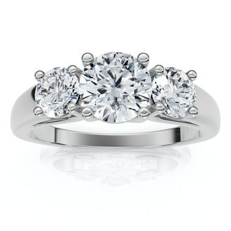 Pompeii3 1Ct Three Stone Diamond Engagement Ring 14k Gold or Platinum Lab Grown FG/VS