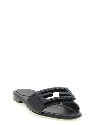 Fendi Baguette Slides - Black
