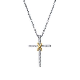 LuvMyJewelry Corvielle Cross 0.1 Ct 14K Gold Diamond Pendant in 14K White Gold at Nordstrom