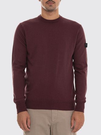 Peuterey Maglia girocollo in misto cotone e lana con logo applicato