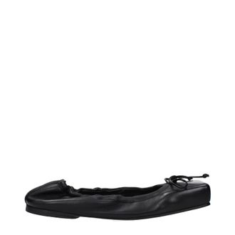 Jacquemus Damens Ballerinas aus schwarzem Leder
