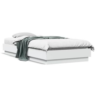 Berkfield Home Bed Frame without Mattress with LED Lights White 100x200 cm