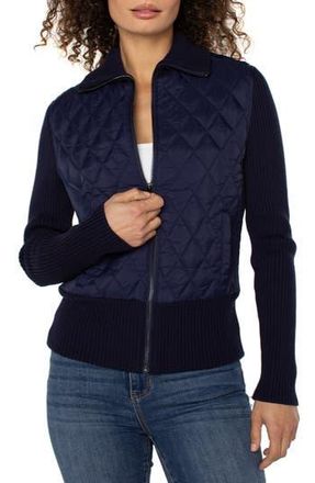Liverpool L.A. Mixed Media Jacket in Sleek Navy at Nordstrom Rack, Size Small