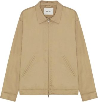 Nn.07 Bomber Jackets, male, Beige, Size: M Petrus Zip Up Jacket