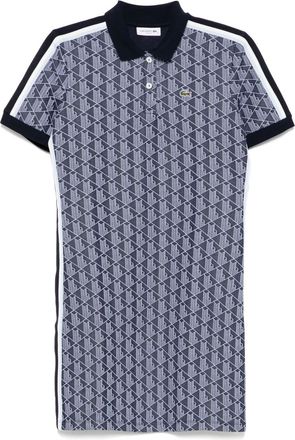 Lacoste Abito in stile polo con monogramma jacquard - Blu