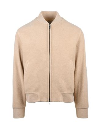 Circolo 1901 Beige Bomber Jacket With Minimalist Design And Zip Closure