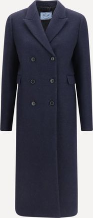 Prada Shetland wool double breasted Coat Female 42
