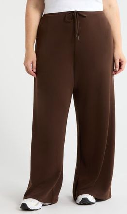 Zella Soft Luxe Wide Leg Pants in Brown Mole at Nordstrom, Size 3X