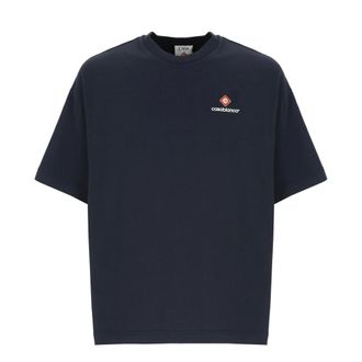 Casablanca Sport Type Oversized T-shirt met korte mouwen - Heren - Tops - Blauw - Maat: M Katoen