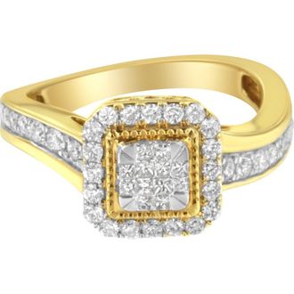 House of Brilliance 10KT Yellow Gold 5/8 cttw Diamond Cocktail Ring at Nordstrom, Size 7
