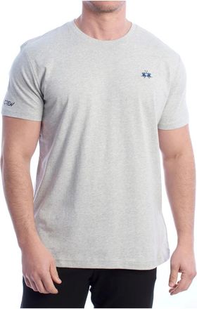 La Martina Heren T-shirt met korte mouwen - Heren - T-shirts - Grijs - 2XL - Katoen - Tops