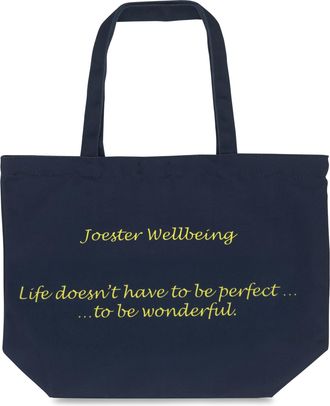 Generic Joester Wellbeing - Cotton/Canvas Tote Bag. (Quote 3: Life doesnt have to be perfect to be wonderful., Midnight Blue)