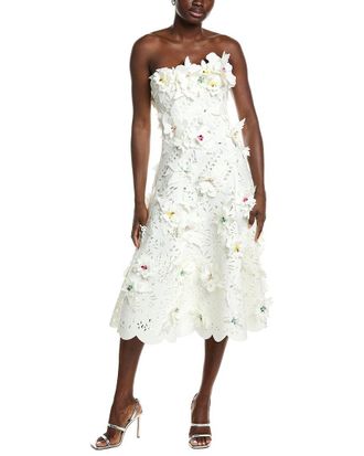 Badgley Mischka Scuba Applique Midi Dress