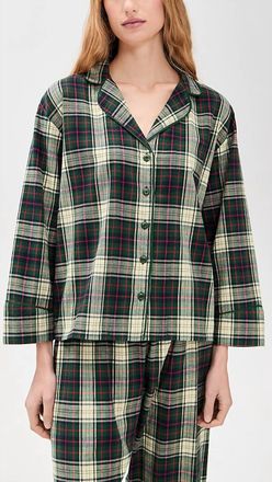 The Great. Flannel Pajama Top In Pine Lodge Plaid