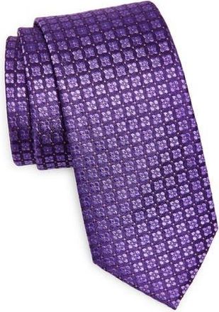 Duchamp Geometric Print Silk Tie in Purple at Nordstrom Rack