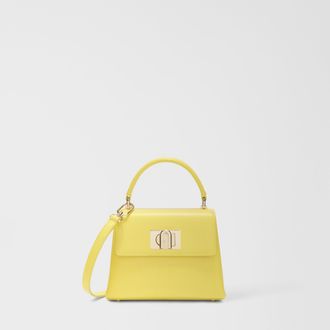 Furla 1927 Borsa A Mano Mini M Yellow Giallo Pelle Stampata Donna