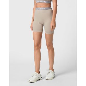 Plein Sport Rib Seamless Biker Shorts Logo Women in Darkgrey at Nordstrom, Size Xx-Large