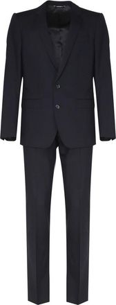 Dolce & Gabbana Blauwe Jurken 2Buttons Suit - Heren - Business pakken - Blauw - M - Wol - Kostuums