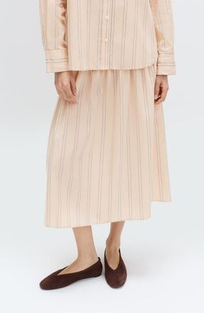 M&S Collection Stripe Midi Skirt in Natural Multi at Nordstrom, Size 12