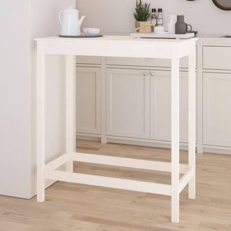 Berkfield Home Beautiful Bar Table White 100x50x110 cm Solid Wood Pine | Size: 100 x 50 x 110 cm